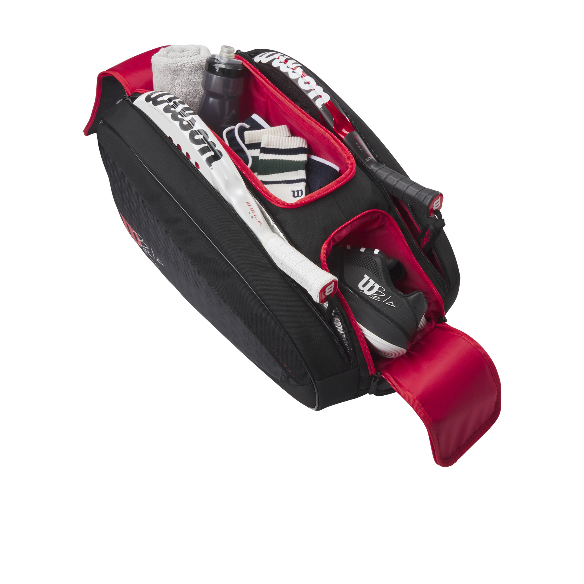 WR8910801_2_BELA_V3_PADEL_RACKET_BAG_Black_Redpnghigh Res Saco Wilson Bela V3 Black Red